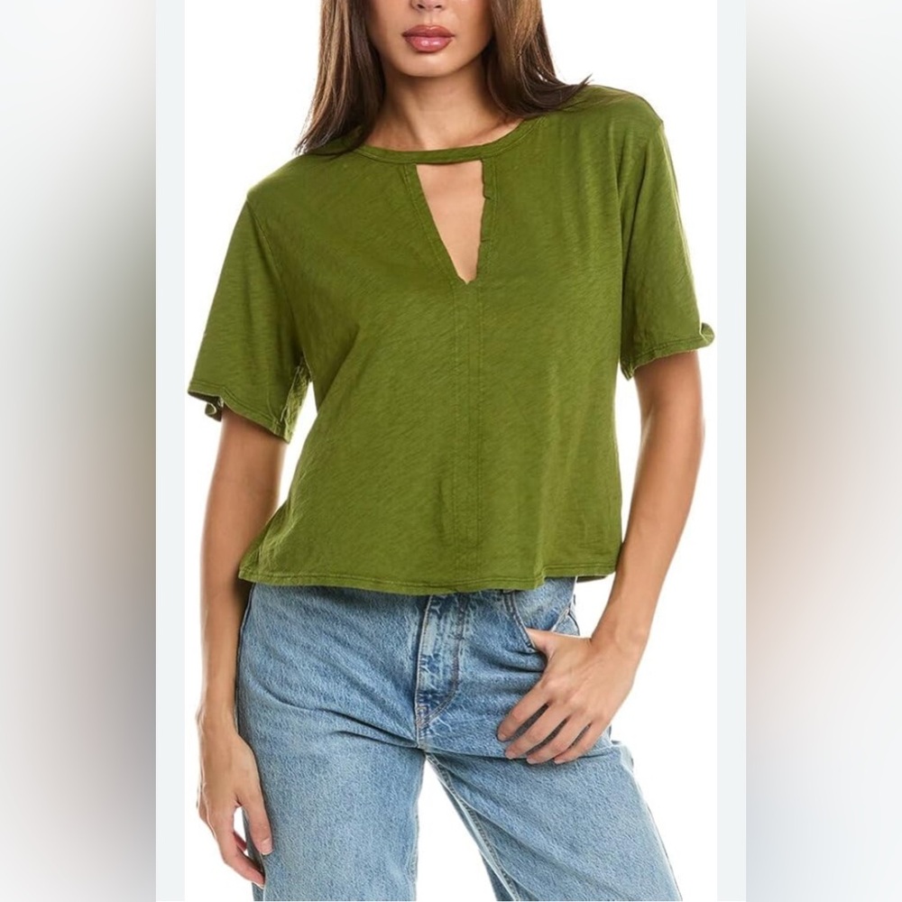 Velvet‎ by Graham & Spencer Vintage Slub Tee - Green, Size M